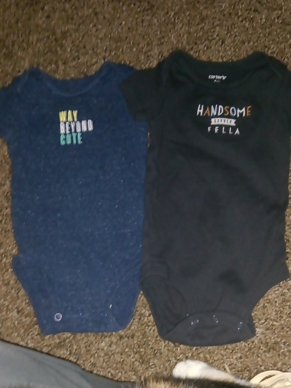 Carter's Graphic Bodysuits-blue&Black